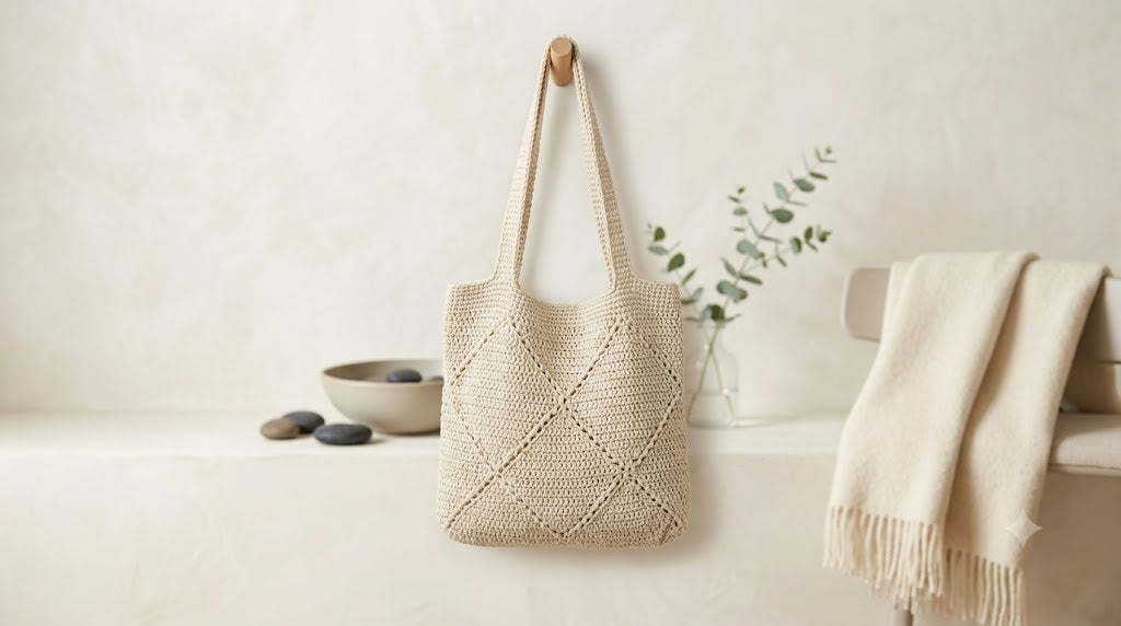 Crochet Cotton Tote Bag