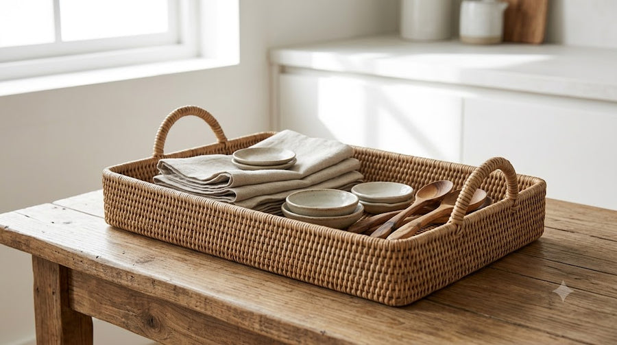 Rattan Storage Tray