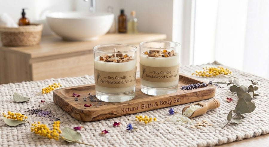 Soy Candle — Sandalwood & Amber