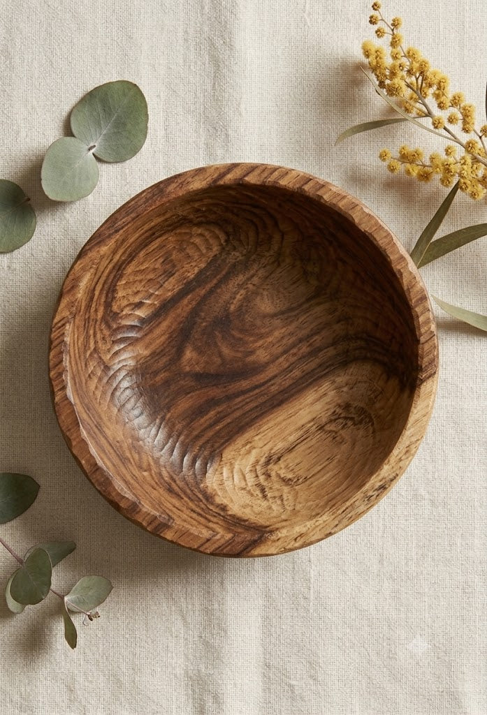 Hand-Carved Acacia Bowl