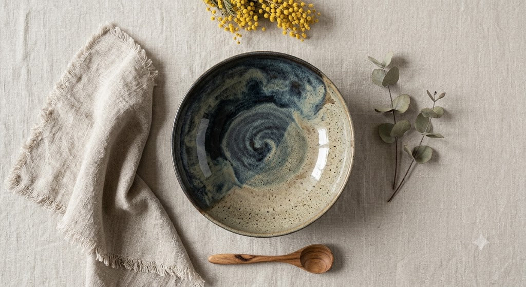 Reactive Glaze Serving Bowl